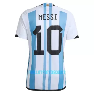 Kit De Football Argentine 3 Star Lionel Messi 10 Enfant Domicile Coupe du Monde 2022