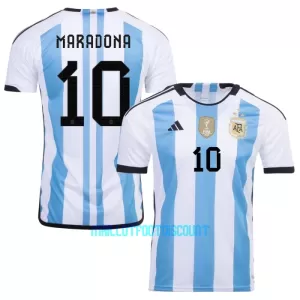 Maillot De Foot Argentine 3 Star MARADONA 10 Domicile Coupe du Monde 2022