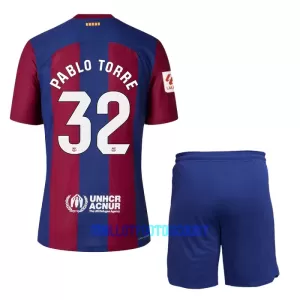 Kit De Football FC Barcelone Pablo Torre 32 Enfant Domicile 23/24 Kit De Football FC Barcelone Pablo Torre 32 Enfant Domicile 23/24