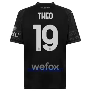 Maillot De Foot Milan AC Theo Hernández 19 Fourth 23/24 Noir Maillot De Foot Milan AC Theo Hernández 19 Fourth 23/24 Noir