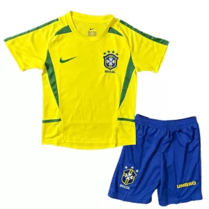Kit De Football Brésil 2002-03 Enfant Domicile Retro Kit De Football Brésil 2002-03 Enfant Domicile Retro