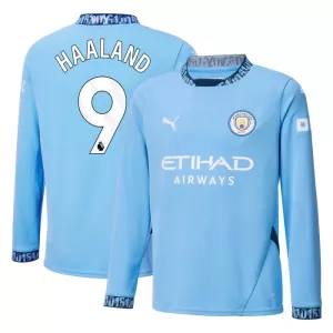 Maillot De Foot Manchester City Erling Haaland 9 Domicile 24/25 Manches Longues