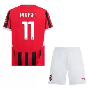 Kit De Football Milan AC Christian Pulišić 11 Enfant Domicile 24/25 Kit De Football Milan AC Christian Pulišić 11 Enfant Domicile 24/25