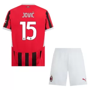 Kit De Football Milan AC Jovic 15 Enfant Domicile 24/25 Kit De Football Milan AC Jovic 15 Enfant Domicile 24/25