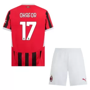Kit De Football Milan AC Okafor 17 Enfant Domicile 24/25 Kit De Football Milan AC Okafor 17 Enfant Domicile 24/25