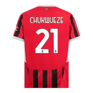 Maillot De Foot Milan AC Chukwueze 21 Domicile 24/25 Maillot De Foot Milan AC Chukwueze 21 Domicile 24/25