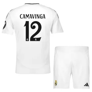 Kit De Football Real Madrid Eduardo Camavinga 12 Enfant Domicile 24/25 Kit De Football Real Madrid Eduardo Camavinga 12 Enfant Domicile 24/25