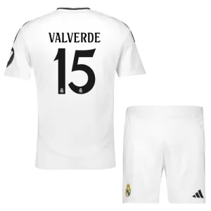Kit De Football Real Madrid Federico Valverde 15 Enfant Domicile 24/25 Kit De Football Real Madrid Federico Valverde 15 Enfant Domicile 24/25