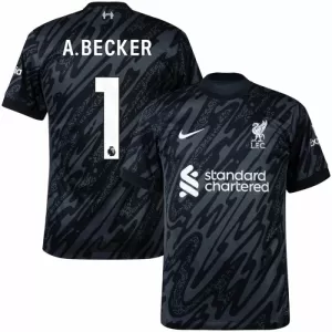 Maillot De Foot Gardien Liverpool Alisson Becker 1 24/25 Noir Maillot De Foot Gardien Liverpool Alisson Becker 1 24/25 Noir