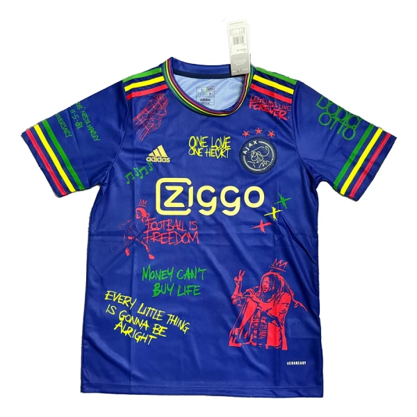 Maillot De Foot Ajax Amsterdam x Bob Marley 24/25 Bleu Maillot De Foot Ajax Amsterdam x Bob Marley 24/25 Bleu