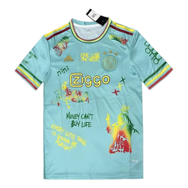 Maillot De Foot Ajax Amsterdam x Bob Marley 24/25 Bleu Maillot De Foot Ajax Amsterdam x Bob Marley 24/25 Bleu