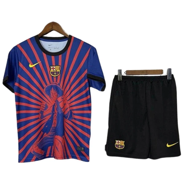 Kit De Football FC Barcelone x Luffy Enfant 24/25 - Spécial Kit De Football FC Barcelone x Luffy Enfant 24/25 - Spécial