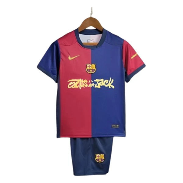 Kit De Football FC Barcelone x Travis Scott Enfant Domicile 24/25 Kit De Football FC Barcelone x Travis Scott Enfant Domicile 24/25