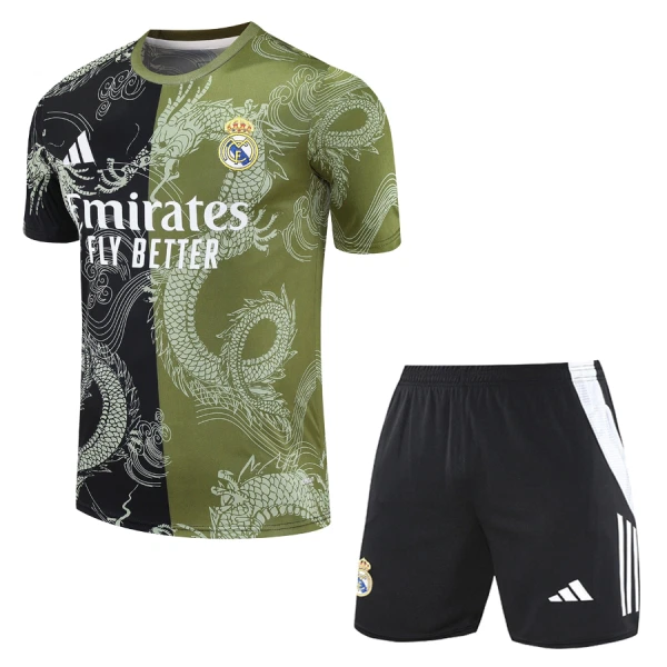 Kit De Football Real Madrid Enfant 24/25 Dragon Vert Kit De Football Real Madrid Enfant 24/25 Dragon Vert