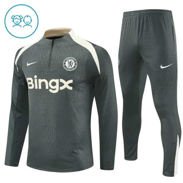 Chelsea Enfant Kit de Sweat-shirt d’entraînement 25/26 Gris Chelsea Enfant Kit de Sweat-shirt d’entraînement 25/26 Gris