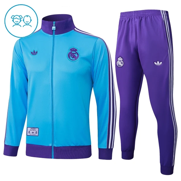 Real Madrid Enfant Ensemble Vestes d'Entraînement 25/26 Bleu