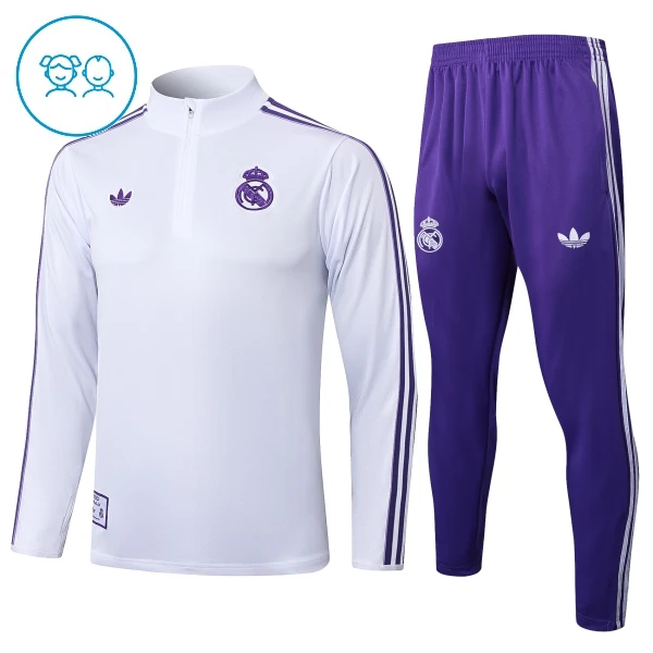Real Madrid Enfant Kit de Sweat-shirt d’entraînement 25/26 Blanc Real Madrid Enfant Kit de Sweat-shirt d’entraînement 25/26 Blanc