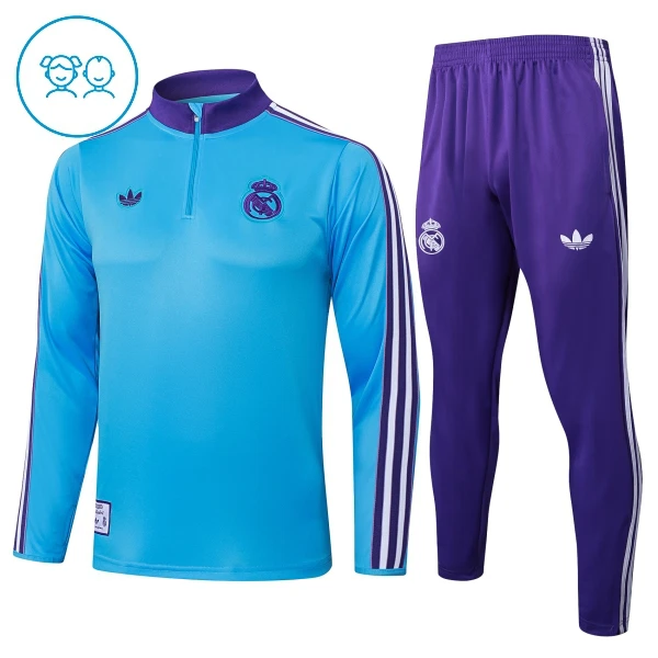 Real Madrid Enfant Kit de Sweat-shirt d’entraînement 25/26 Bleu Real Madrid Enfant Kit de Sweat-shirt d’entraînement 25/26 Bleu