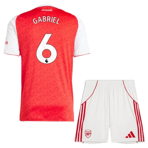 Kit De Football Arsenal Gabriel 6 Enfant Domicile 25/26 Kit De Football Arsenal Gabriel 6 Enfant Domicile 25/26