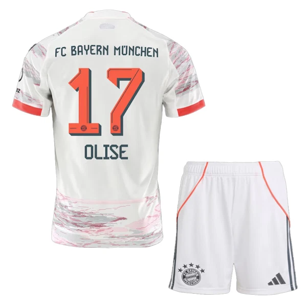 Kit De Football FC Bayern Munich Olise 17 Enfant Extérieur 25/26 Kit De Football FC Bayern Munich Olise 17 Enfant Extérieur 25/26