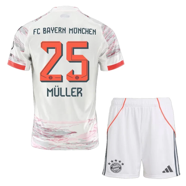 Kit De Football FC Bayern Munich Thomas Müller 25 Enfant Extérieur 25/26 Kit De Football FC Bayern Munich Thomas Müller 25 Enfant Extérieur 25/26
