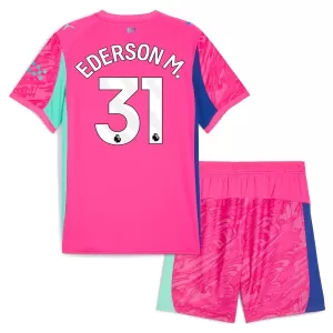 Kit De Football Gardien Manchester City Ederson Moraes M. 31 Enfant 25/26 Rose
