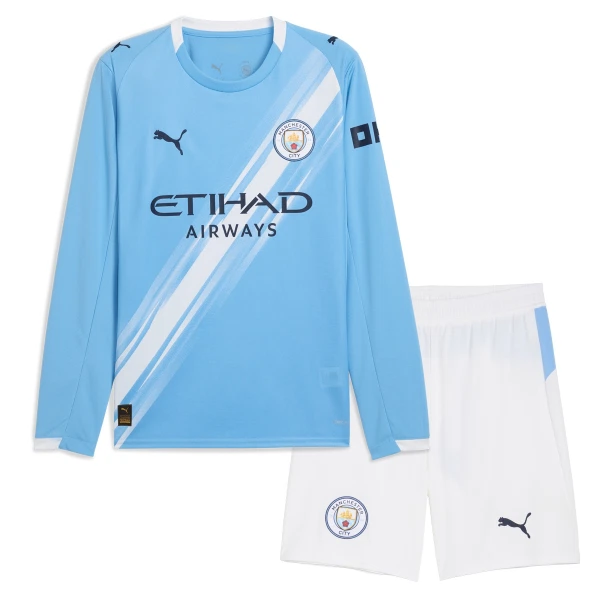 Kit De Football Manchester City Enfant Domicile 25/26 Manches Longues Kit De Football Manchester City Enfant Domicile 25/26 Manches Longues