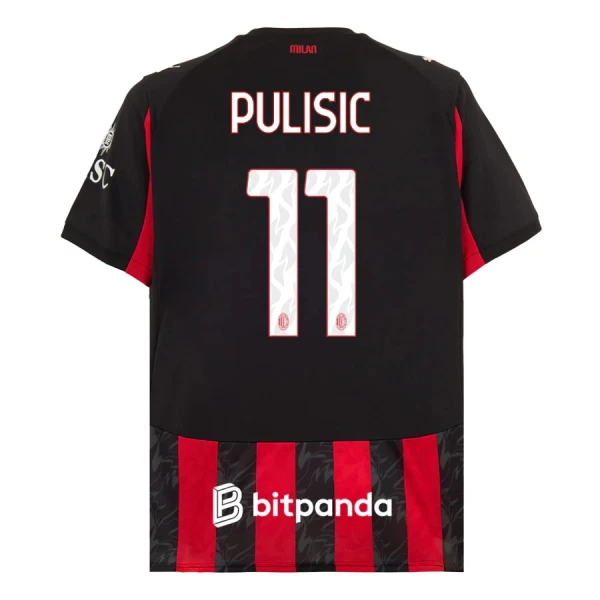 Maillot De Foot Milan AC Christian Pulišić 11 Domicile 25/26 Maillot De Foot Milan AC Christian Pulišić 11 Domicile 25/26