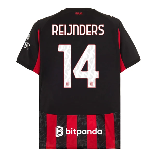 Maillot De Foot Milan AC Reijnders 14 Domicile 25/26 Maillot De Foot Milan AC Reijnders 14 Domicile 25/26