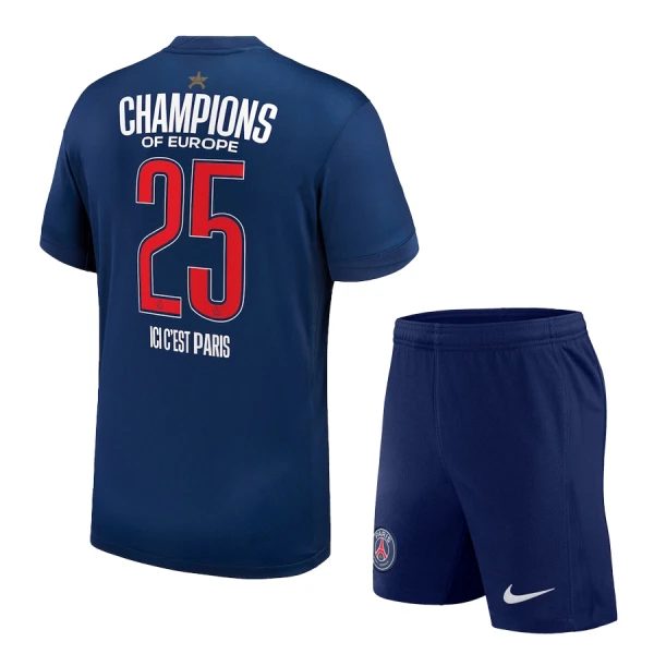 Kit De Football Paris Saint-Germain 1 Star Champions of Europe Enfant Domicile 24/25 Kit De Football Paris Saint-Germain 1 Star Champions of Europe Enfant Domicile 24/25
