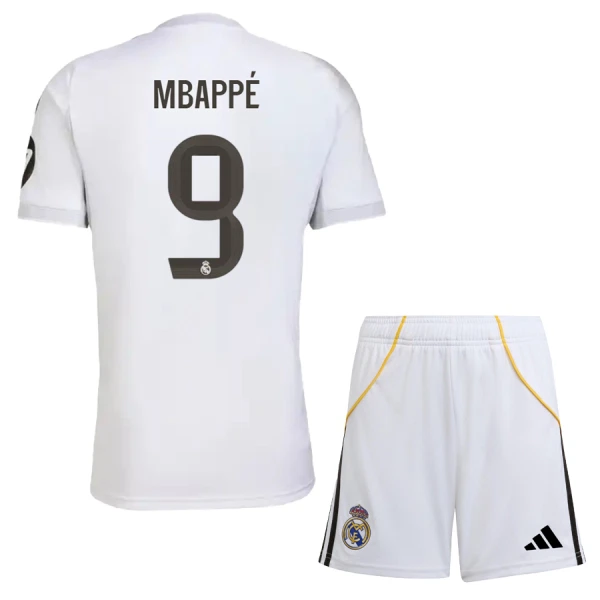 Kit De Football Real Madrid Kylian Mbappé 9 Enfant Domicile 25/26 Kit De Football Real Madrid Kylian Mbappé 9 Enfant Domicile 25/26