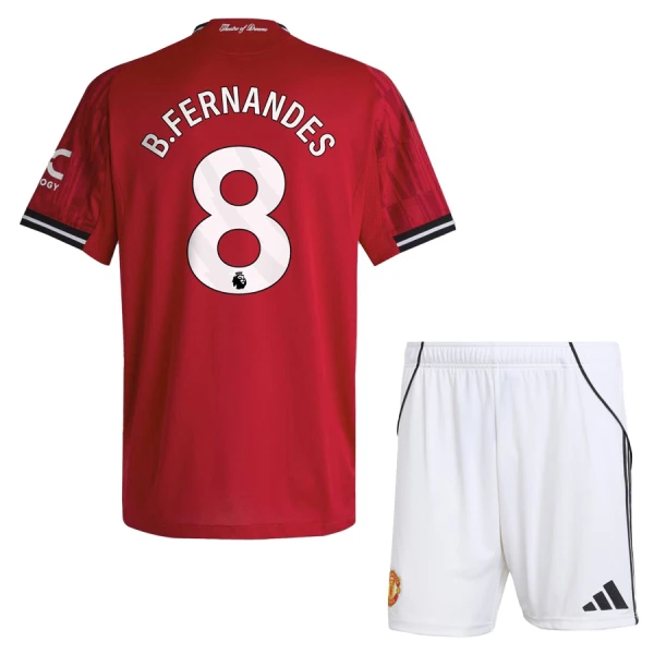 Kit De Football Manchester United Bruno Fernandes 8 Enfant Domicile 25/26 Kit De Football Manchester United Bruno Fernandes 8 Enfant Domicile 25/26
