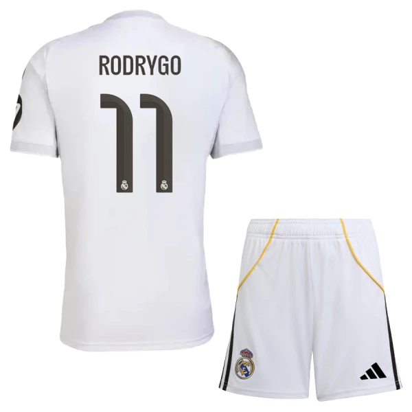 Kit De Football Real Madrid Rodrygo Goes 11 Enfant Domicile 25/26 Kit De Football Real Madrid Rodrygo Goes 11 Enfant Domicile 25/26