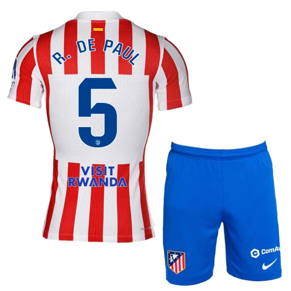 Kit De Football Atlético Madrid Rodrigo de Paul 5 Enfant Domicile 25/26 Kit De Football Atlético Madrid Rodrigo de Paul 5 Enfant Domicile 25/26