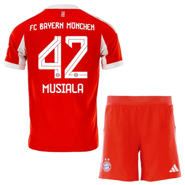 Kit De Football FC Bayern Munich Jamal Musiala 42 Enfant Domicile 25/26 Kit De Football FC Bayern Munich Jamal Musiala 42 Enfant Domicile 25/26