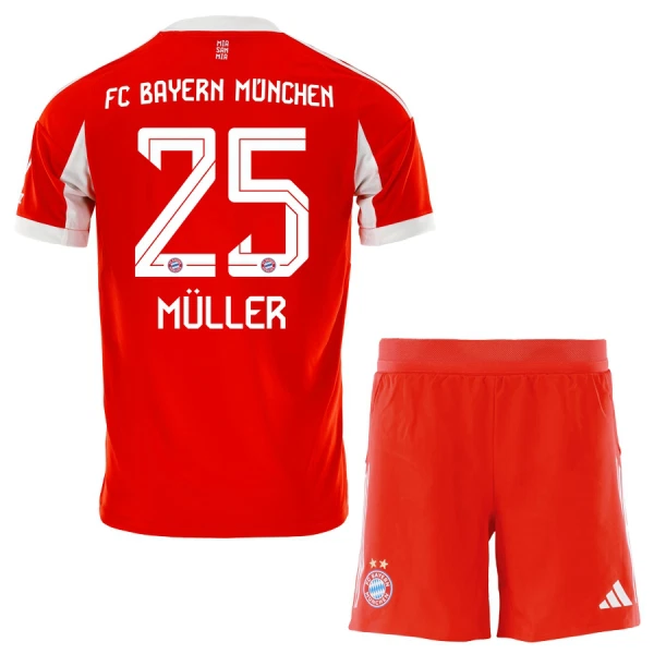 Kit De Football FC Bayern Munich Thomas Müller 25 Enfant Domicile 25/26 Kit De Football FC Bayern Munich Thomas Müller 25 Enfant Domicile 25/26