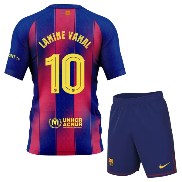 Kit De Football FC Barcelone Lamine Yamal 10 Enfant Domicile 25/26 Kit De Football FC Barcelone Lamine Yamal 10 Enfant Domicile 25/26