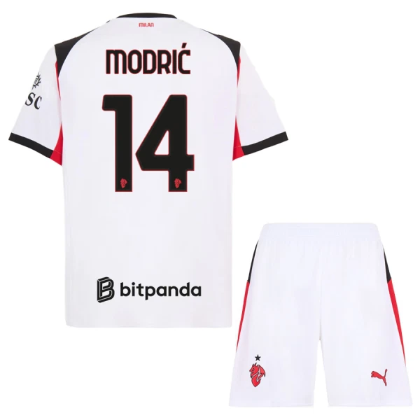 Kit De Football Milan AC Luka Modric 14 Enfant Extérieur 25/26 Kit De Football Milan AC Luka Modric 14 Enfant Extérieur 25/26