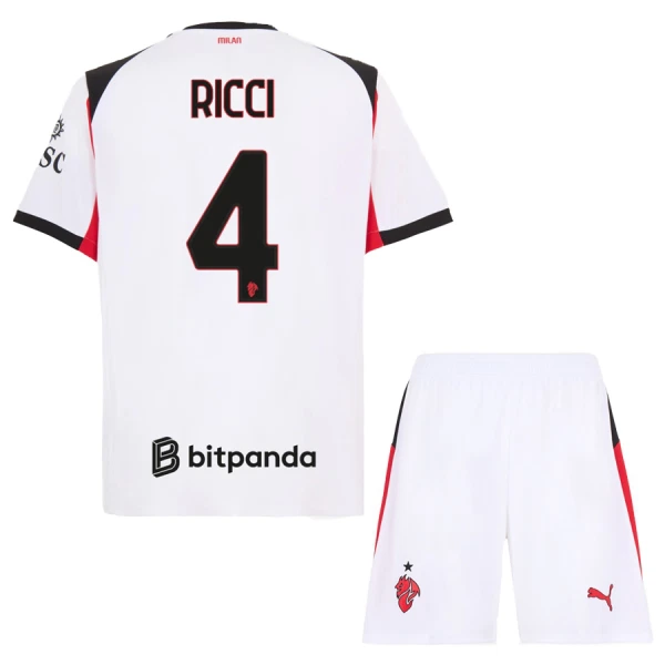 Kit De Football Milan AC Ricci 4 Enfant Extérieur 25/26 Kit De Football Milan AC Ricci 4 Enfant Extérieur 25/26