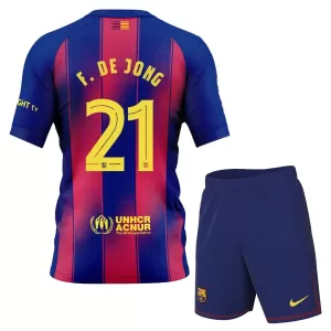 Kit De Football FC Barcelone Frenkie de Jong 21 Enfant Domicile 25/26