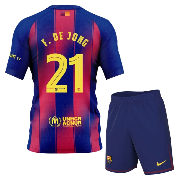 Kit De Football FC Barcelone Frenkie de Jong 21 Enfant Domicile 25/26 Kit De Football FC Barcelone Frenkie de Jong 21 Enfant Domicile 25/26