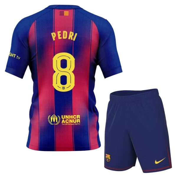 Kit De Football FC Barcelone Pedri 8 Enfant Domicile 25/26 Kit De Football FC Barcelone Pedri 8 Enfant Domicile 25/26