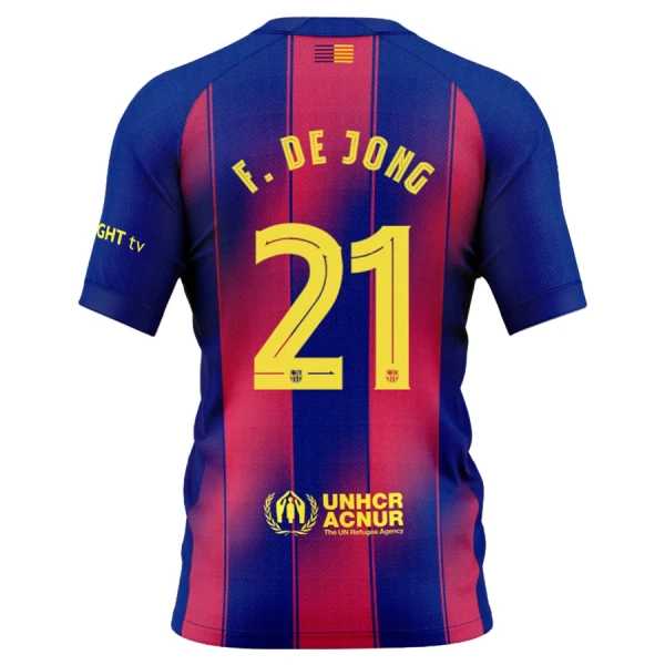 Maillot De Foot FC Barcelone Frenkie de Jong 21 Domicile 25/26 Maillot De Foot FC Barcelone Frenkie de Jong 21 Domicile 25/26