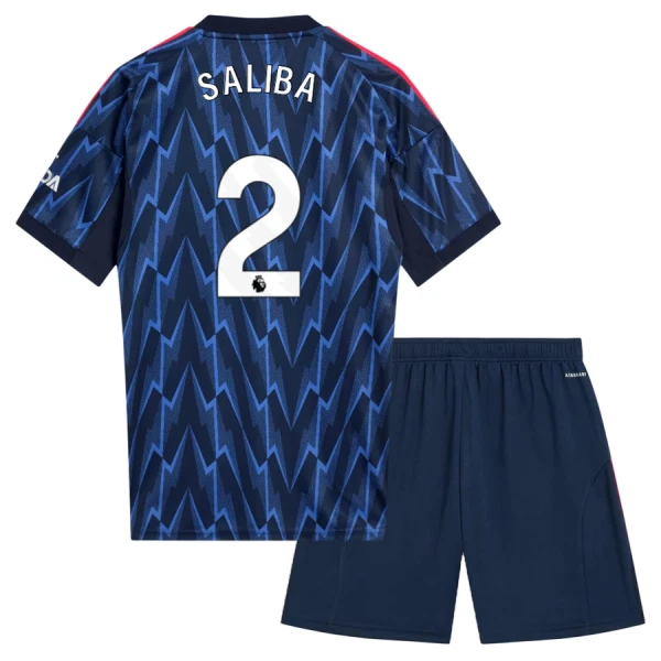 Kit De Football Arsenal Saliba 2 Enfant Extérieur 25/26 Kit De Football Arsenal Saliba 2 Enfant Extérieur 25/26
