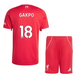 Kit De Football Liverpool Cody Gakpo 18 Enfant Domicile 25/26 Kit De Football Liverpool Cody Gakpo 18 Enfant Domicile 25/26