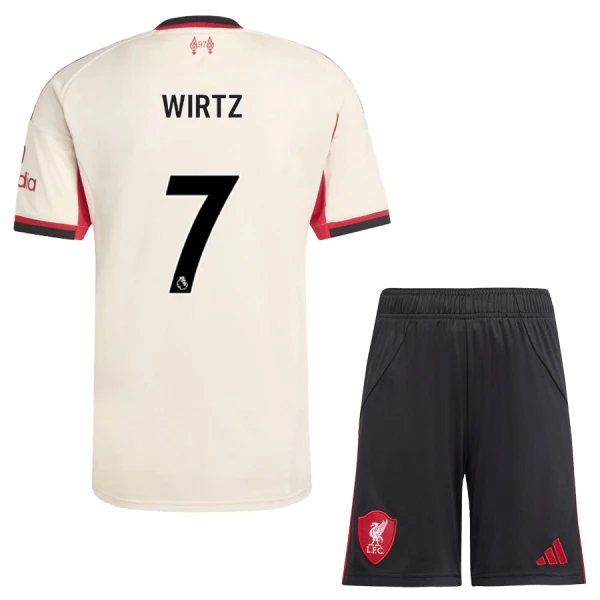 Kit De Football Liverpool Florian Wirtz 7 Enfant Extérieur 25/26 Kit De Football Liverpool Florian Wirtz 7 Enfant Extérieur 25/26