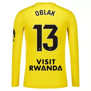 Maillot De Foot Gardien Atlético Madrid Jan Oblak 13 25/26 Manches Longues Jaune