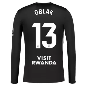 Maillot De Foot Gardien Atlético Madrid Jan Oblak 13 25/26 Manches Longues Noir