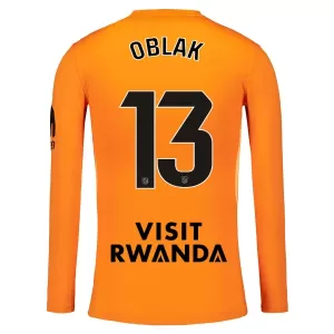 Maillot De Foot Gardien Atlético Madrid Jan Oblak 13 25/26 Manches Longues Orange