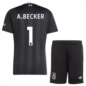 Kit De Football Gardien Liverpool Alisson Becker 1 Enfant 25/26 Noir Kit De Football Gardien Liverpool Alisson Becker 1 Enfant 25/26 Noir